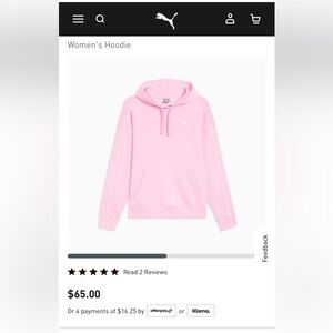 Puma Light Pink Hoodie with Logo